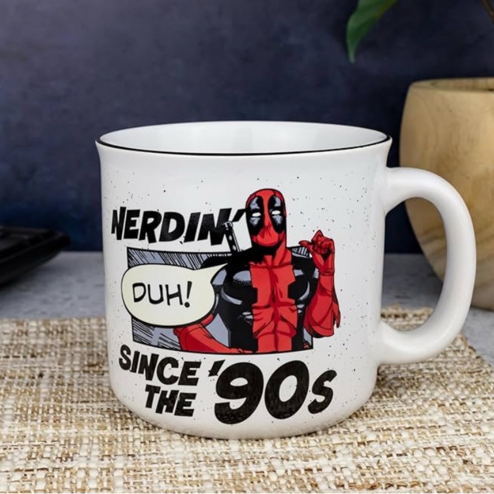 Marvel Deadpool Nerdin Since the 90s Ceramic Camper Mug, 20 Ounces